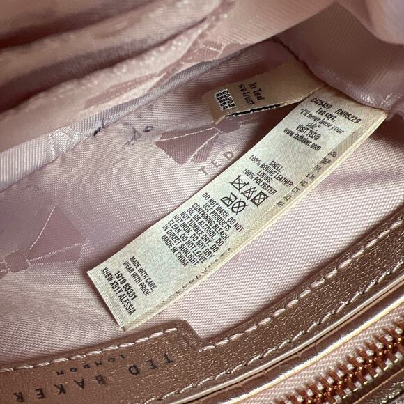 Ted Baker Rose Gold Pearl Embellished Leather Camera Bag - Picture 8 of 8